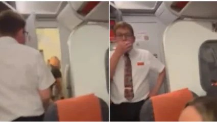 Uma cena insólita levou passageiros de um voo da EasyJet, principal companhia aérea de baixo custo [low cost] da Europa, à loucura